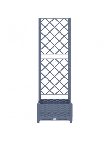 Fioriera da Giardino e Graticcio Grigio Scuro 40x40x121,5 cm PP