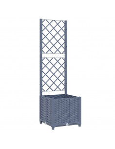Fioriera da Giardino con Graticcio Grigio Scuro 40x40x136 cm PP 2