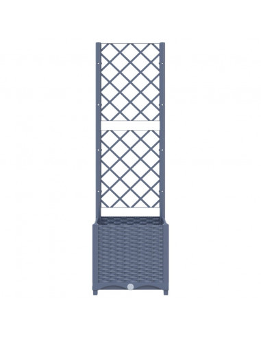Fioriera da Giardino con Graticcio Grigio Scuro 40x40x136 cm PP