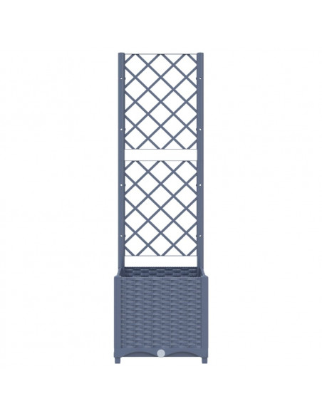 Fioriera da Giardino con Graticcio Grigio Scuro 40x40x136 cm PP