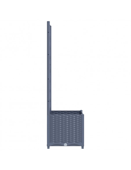 Fioriera da Giardino con Graticcio Grigio Scuro 40x40x136 cm PP
