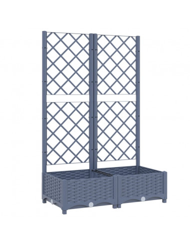 Fioriera da Giardino e Graticcio Grigio Scuro 80x40x121,5 cm PP