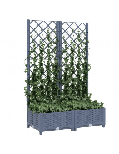 Fioriera da Giardino e Graticcio Grigio Scuro 80x40x121,5 cm PP