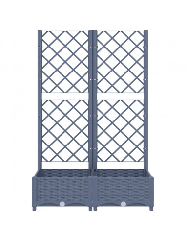 Fioriera da Giardino e Graticcio Grigio Scuro 80x40x121,5 cm PP