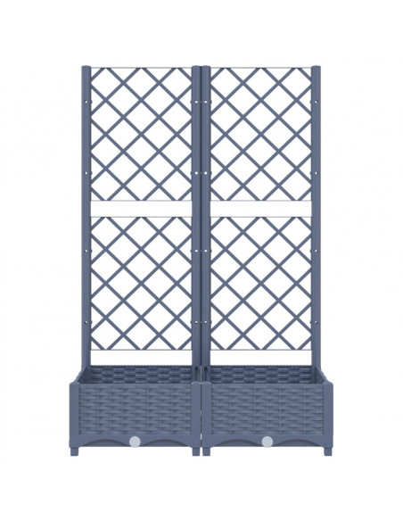 Fioriera da Giardino e Graticcio Grigio Scuro 80x40x121,5 cm PP