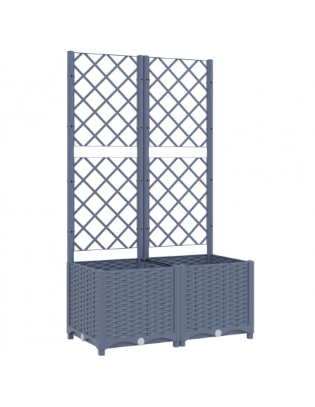 Fioriera da Giardino con Graticcio Grigio Scuro 80x40x136 cm PP