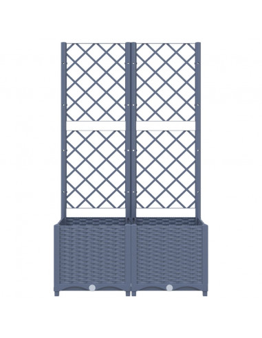 Fioriera da Giardino con Graticcio Grigio Scuro 80x40x136 cm PP