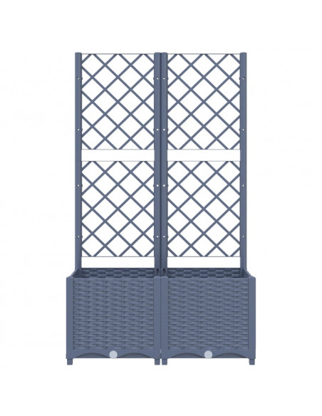 Fioriera da Giardino con Graticcio Grigio Scuro 80x40x136 cm PP