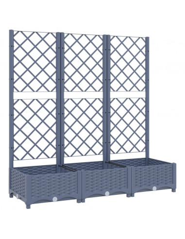 Fioriera da Giardino e Graticcio Grigio Scuro 120x40x121,5cm PP