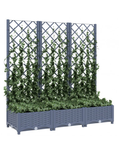 Fioriera da Giardino e Graticcio Grigio Scuro 120x40x121,5cm PP