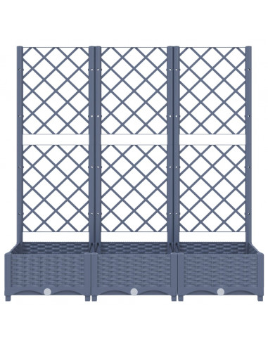Fioriera da Giardino e Graticcio Grigio Scuro 120x40x121,5cm PP