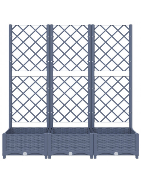 Fioriera da Giardino e Graticcio Grigio Scuro 120x40x121,5cm PP