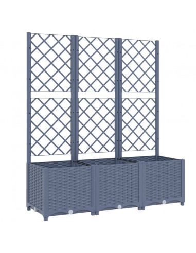Fioriera da Giardino con Graticcio Grigio Scuro 120x40x136cm PP
