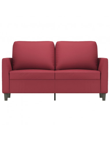 Divano a 2 Posti Rosso Vino 120 cm in Similpelle