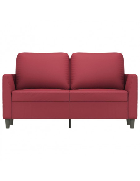 Divano a 2 Posti Rosso Vino 120 cm in Similpelle