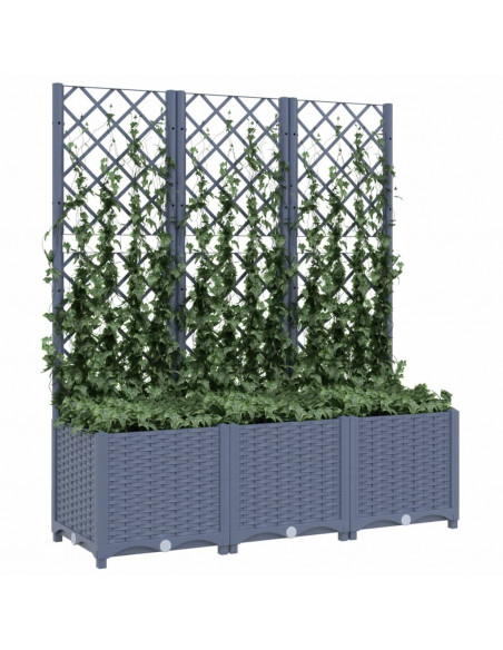Fioriera da Giardino con Graticcio Grigio Scuro 120x40x136cm PP