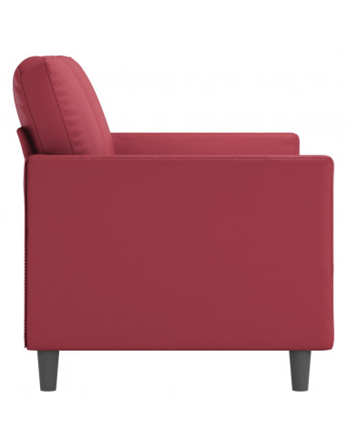 Divano a 2 Posti Rosso Vino 120 cm in Similpelle