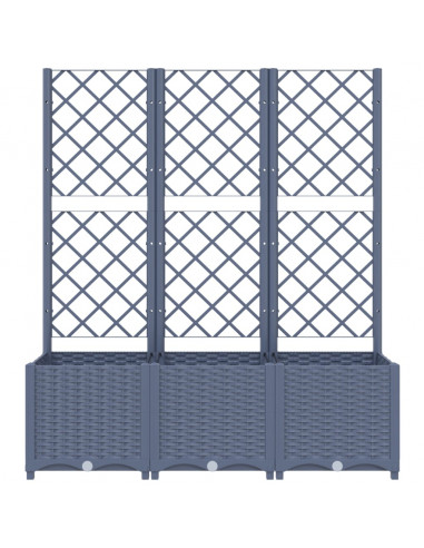 Fioriera da Giardino con Graticcio Grigio Scuro 120x40x136cm PP