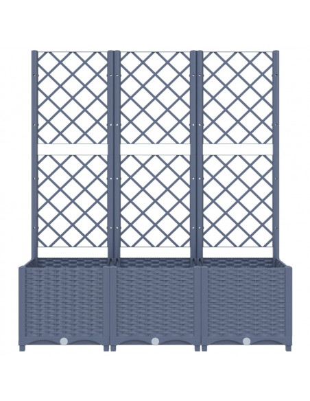 Fioriera da Giardino con Graticcio Grigio Scuro 120x40x136cm PP