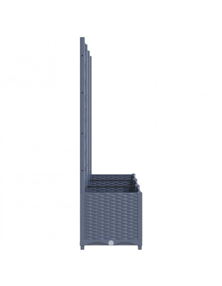 Fioriera da Giardino con Graticcio Grigio Scuro 120x40x136cm PP