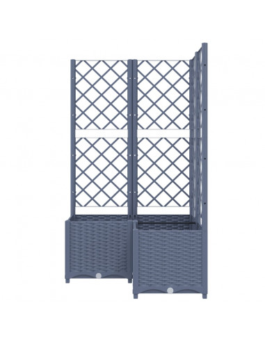 Fioriera da Giardino con Graticcio Grigio Scuro 80x80x136 cm PP