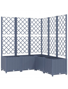 Fioriera da Giardino Graticcio Grigio Scuro 120x120x136cm PP 2