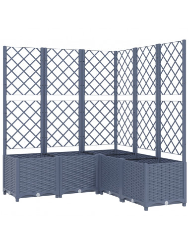 Fioriera da Giardino Graticcio Grigio Scuro 120x120x136cm PP