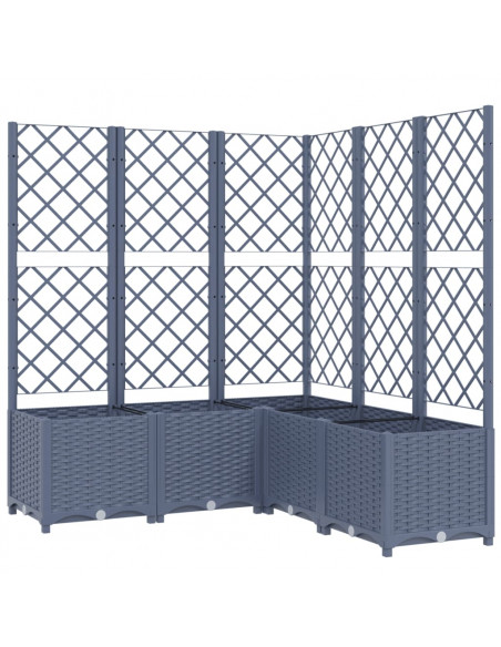 Fioriera da Giardino Graticcio Grigio Scuro 120x120x136cm PP