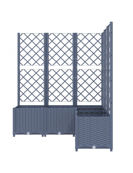 Fioriera da Giardino Graticcio Grigio Scuro 120x120x136cm PP