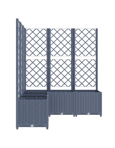 Fioriera da Giardino Graticcio Grigio Scuro 120x120x136cm PP