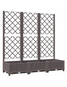 Fioriera da Giardino con Graticcio Marrone 120x40x121,5cm in PP 2