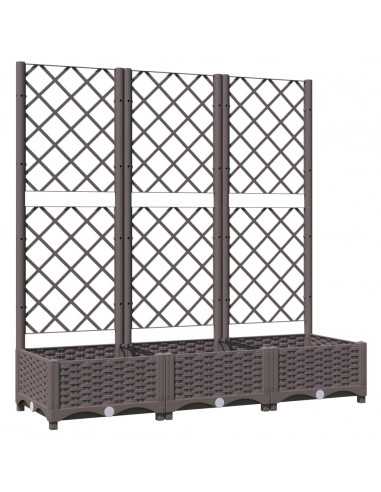 Fioriera da Giardino con Graticcio Marrone 120x40x121,5cm in PP