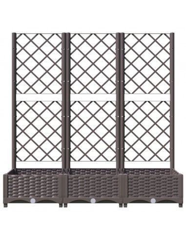 Fioriera da Giardino con Graticcio Marrone 120x40x121,5cm in PP