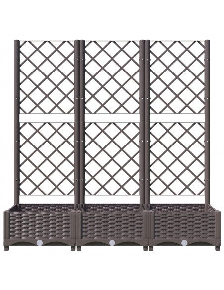 Fioriera da Giardino con Graticcio Marrone 120x40x121,5cm in PP