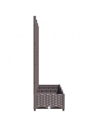 Fioriera da Giardino con Graticcio Marrone 120x40x121,5cm in PP
