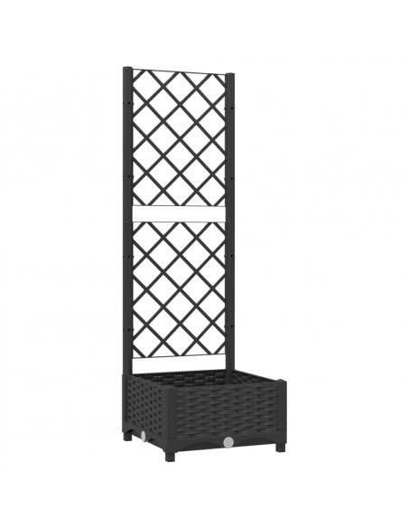 Fioriera da Giardino con Graticcio Nero 40x40x121,5 cm in PP