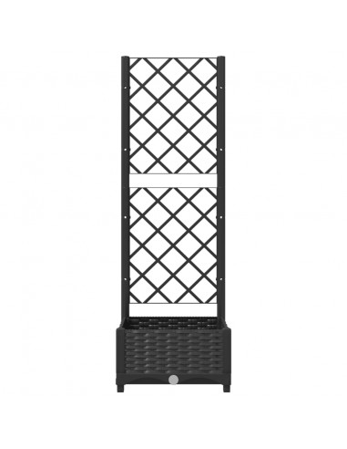 Fioriera da Giardino con Graticcio Nero 40x40x121,5 cm in PP
