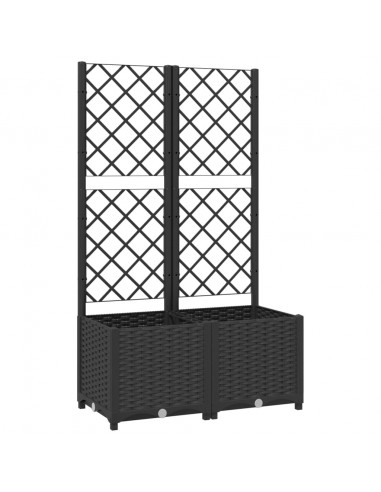 Fioriera da Giardino con Graticcio Nero 80x40x136 cm in PP