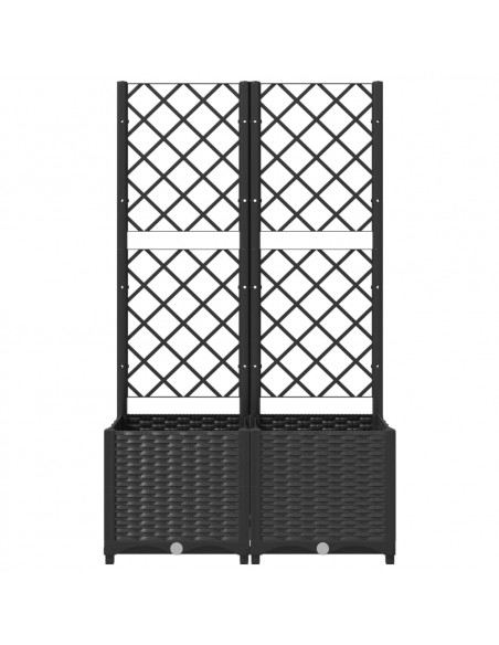 Fioriera da Giardino con Graticcio Nero 80x40x136 cm in PP