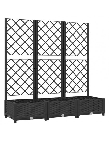 Fioriera da Giardino con Graticcio Nero 120x40x121,5 cm in PP