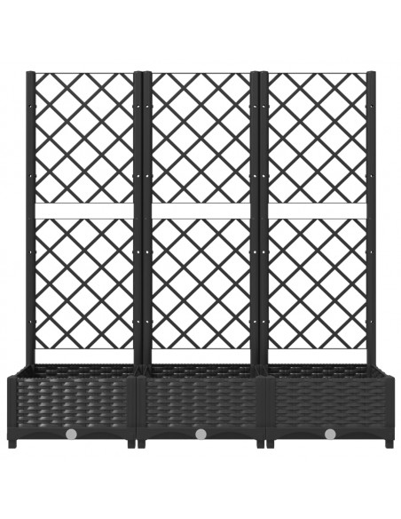 Fioriera da Giardino con Graticcio Nero 120x40x121,5 cm in PP