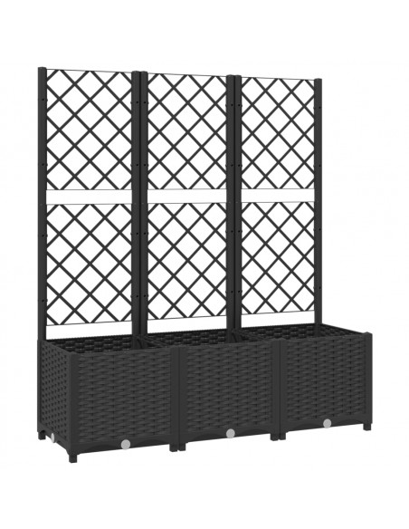 Fioriera da Giardino con Graticcio Nero 120x40x136 cm in PP