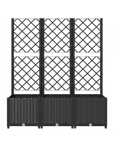Fioriera da Giardino con Graticcio Nero 120x40x136 cm in PP
