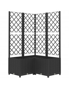 Fioriera da Giardino con Graticcio Nero 80x80x136 cm in PP 2