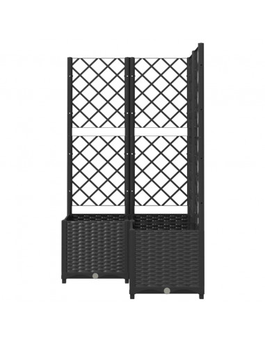 Fioriera da Giardino con Graticcio Nero 80x80x136 cm in PP