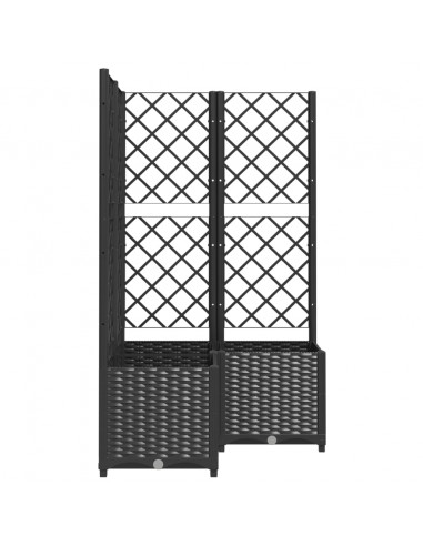 Fioriera da Giardino con Graticcio Nero 80x80x136 cm in PP