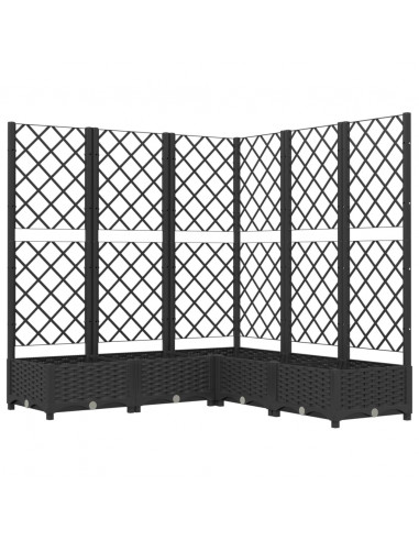 Fioriera da Giardino con Graticcio Nero 120x120x121,5 cm in PP