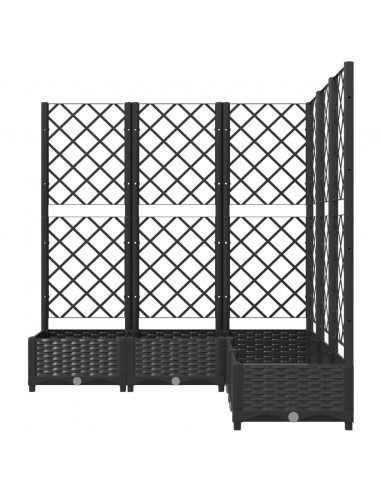 Fioriera da Giardino con Graticcio Nero 120x120x121,5 cm in PP