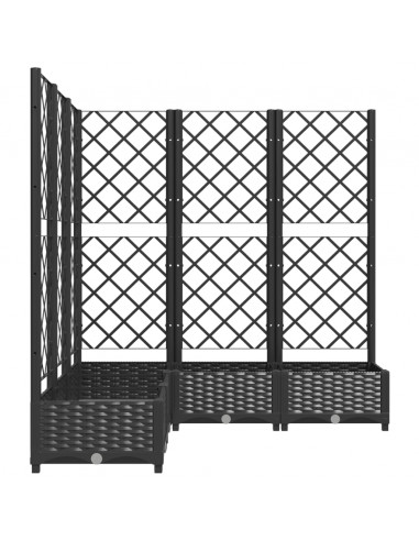 Fioriera da Giardino con Graticcio Nero 120x120x121,5 cm in PP