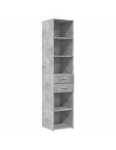 Credenza Grigio Cemento 40x42,5x185 cm in Legno Multistrato 2